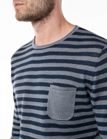 Striped Sweater Linen Grey/Blue